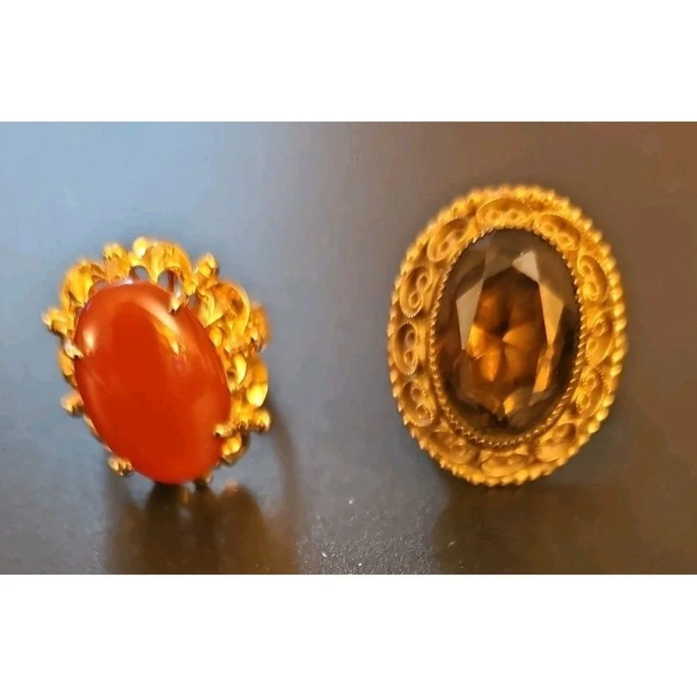 Set of 2 Vintage Cocktail Rings (645)